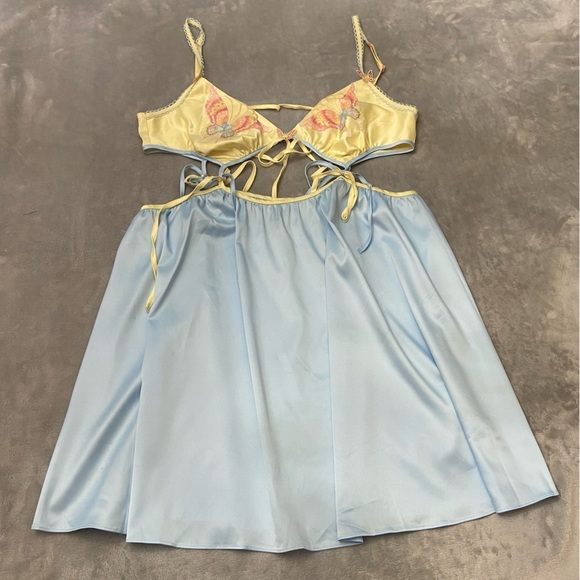 New! For Love & Lemons Pastel Papillon Embroidered Slip Dress 10979 - Picture 2 of 7